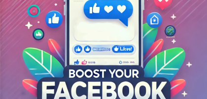 A vibrant social media graphic showing a Facebook post with comments, emphasizing 'Boost Your Facebook Engagement: Comments Over Likes!' with bright colors and modern design elements.